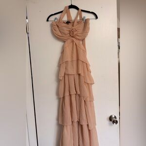 Elegant Peach Layered Dress